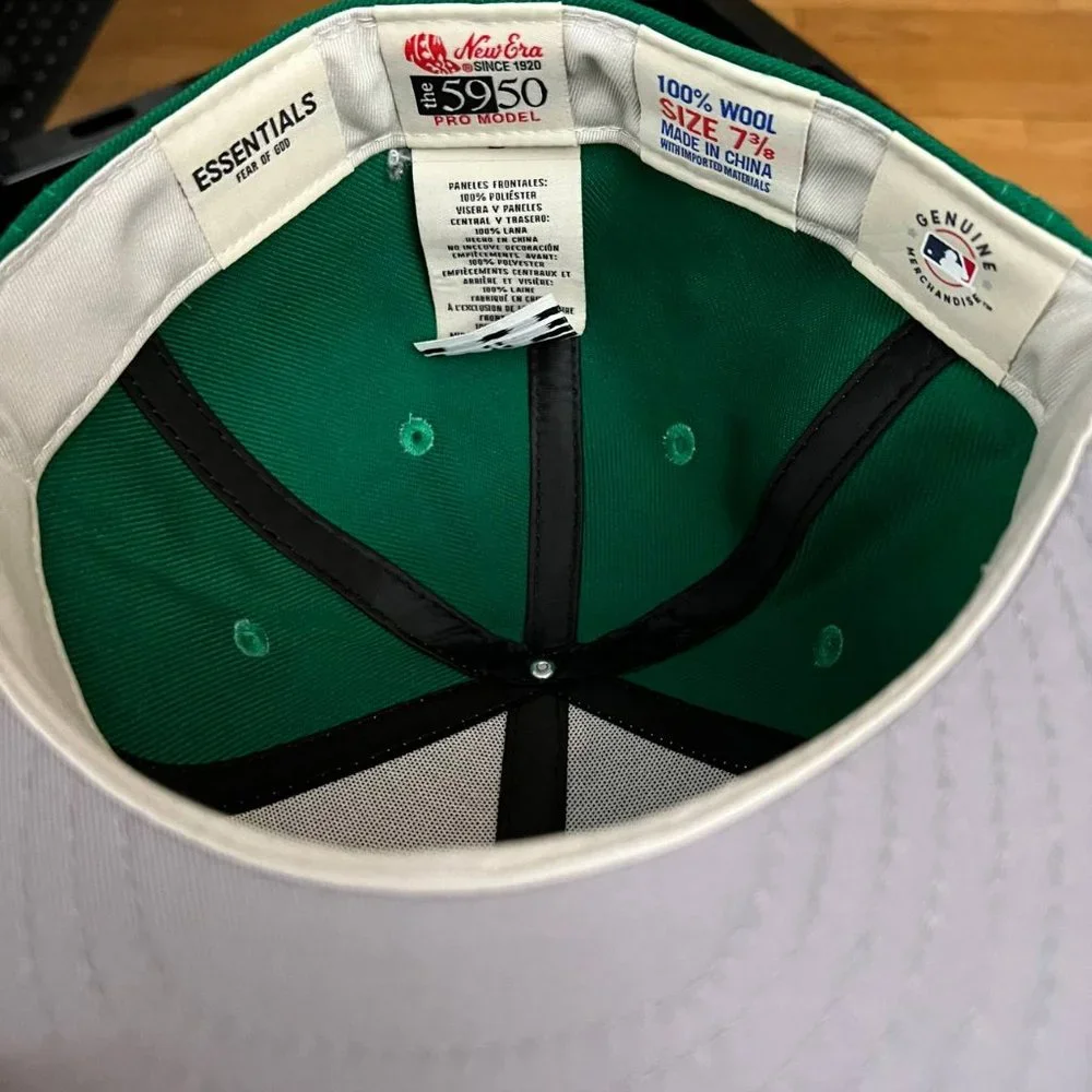 Fear Of God 7 3/8 59Fifty New Era Hat Fitted Cap FOG Boston Celtics - Picture 2 of 5